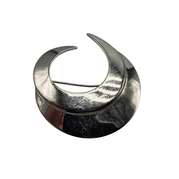 Vintage Sarah Coventry Silver Tone Crescent Brooch Pin - Picture 1 of 6